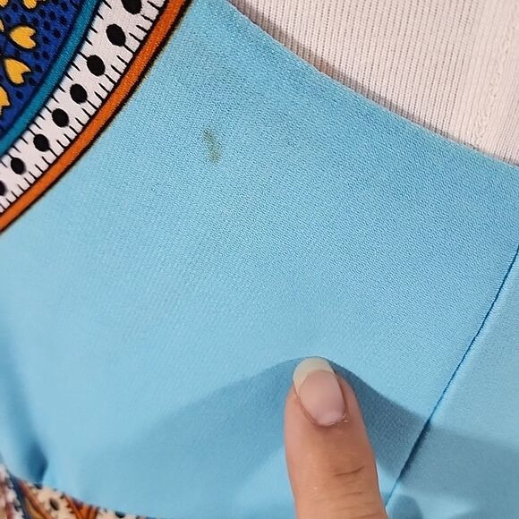 Uncle Frank Anthro boho Y2K style aqua blue maxi dress size small - Picture 4 of 8